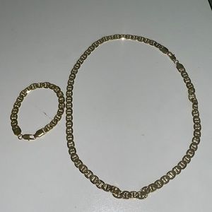 Gold Filled Mariner Necklace and Bracelet. Both 14KGP